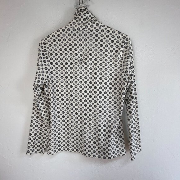 Lands' End Womens Floral Long Sleeve Turtleneck Top Medium 10-12 Stretch New - Picture 2 of 7